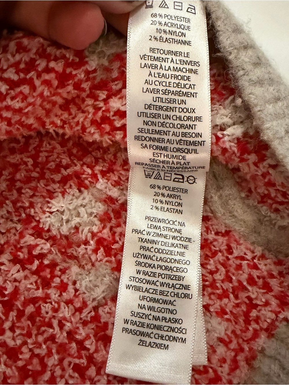 cupcakes & cashmere Gray Cardigan with Red & White Candy Cane Motif - Picture 9 of 9